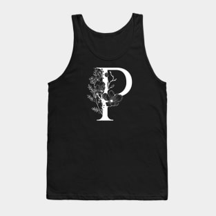 Letter P Monogram - Floral Initial Tank Top